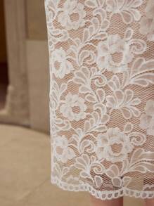 MOTF 蕾丝开衩裙 - 白色 - 查看 2