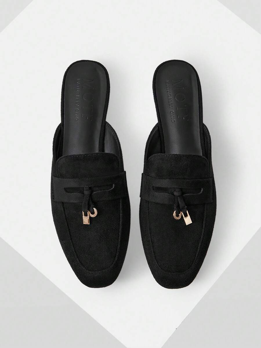 MOTF PREMIUM WOMEN'S COMFORT SIMPLE ROUND TOE FLATS FOR CHRISTMAS - Black - View 1