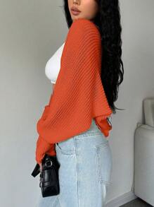 SHEIN Unity Casual Solid Color Short Cardigan