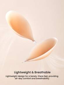 LUVLETTE 可重复使用粘性自粘式露背无肩带穿孔隐形硅胶提升文胸 - 附赠乳贴 - 即用型旅行必备乳贴