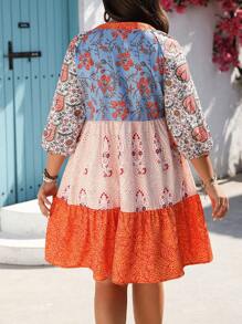 Breezaya Plus Size Women Spring/Summer China Style Holiday Dress, Casual Suitable For Party, Gathering, Streetwear, St. Patrick's Day, Easter, Spring Outfits