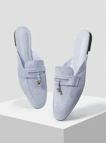 MOTF PREMIUM COMFORTABLE SIMPLISTIC ROUND TOE FLATS FOR WOMEN FOR CHRISTMAS - Baby Blue - View 4