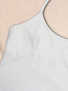 INAWLY Women Casual Solid Color Backless White Halter Tank Top - White - View 5