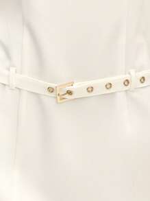 Nöista 夏季系带迷你连衣裙直筒形系带迷你连衣裙，方形领口和可调节肩带 - 无论是盛装打扮还是休闲装扮，都能打造别致的春夏造型！ - 棕色 - 查看 7