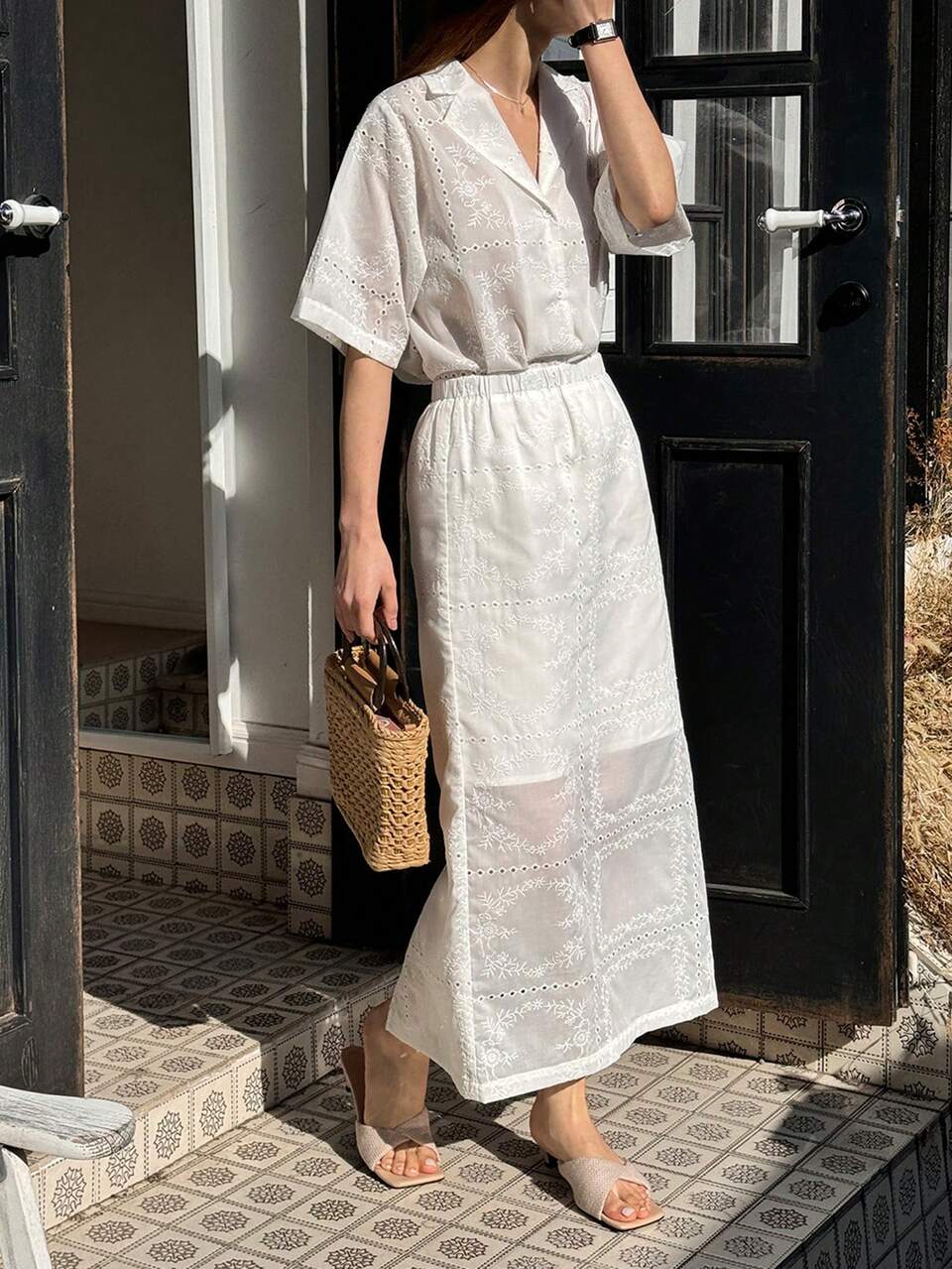 2pcs/Set Women Lace Collar Short Sleeve Top And Shorts, Casual And Fashionable For Daily Wear Summer Lounge Sets For Women