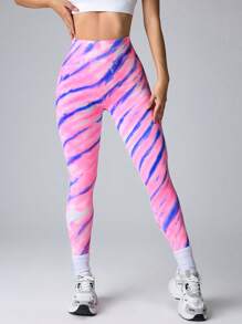 SHEIN Sports 无缝休闲运动紧身裤，简约时尚，适合日常穿着 - 彩色 - 查看 5