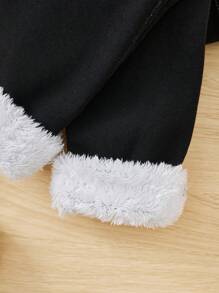 SHEIN Jeune Fille Legging À Applique Lettre À Doublure Thermique Taille Élastique