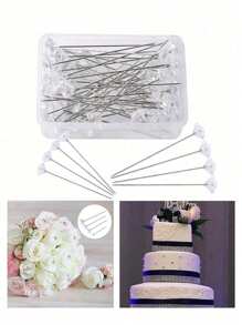 100pcs Crystal Rhinestone Head Pins With Plastic Box,Diamond Bouquet Pins ,Rhinestones Corsages Pins , Crystals Gems Diamonds For Floral Flower Bouquets ,Wedding Floral ,Bridal Hair Accessories Jewelry Decor DIY Craft Sewing,Sewing Machine Accessories, Sewing, Embroidery Fixing, Clothing Pattern Fixing