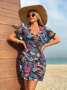 SHEIN Swim Lushore Women's Cover Up Simple Fashion Casual Daily Dress, Summer Beach Vacation
