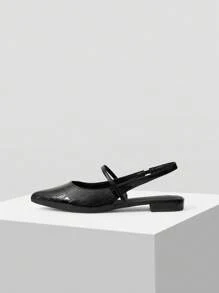 MOTF PREMIUM ZAPATOS PLANOS DE PUNTA FINA Y SENCILLOS DE MODA, ZAPATOS DE PRIMAVERA, VACACIONES DE PRIMAVERA PASCUA - Negro - Ver 2