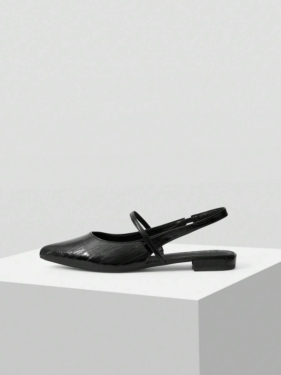 MOTF PREMIUM FASHION SIMPLE POINTED TOE FLAT SHOES, SPRING SHOES, SPRING BREAK EASTER FOR CHRISTMAS - Black - View 2