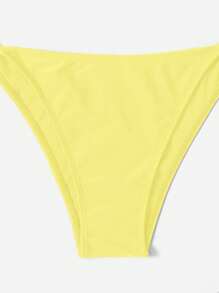 SHEIN Swim Simple Solid Color Bikini Set For Beach & Holiday For Summer Beach Vacation - Yellow - View 4