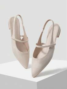 MOTF PREMIUM WOMEN'S FASHION SIMPLE POINTED TOE SLINGBACK FLATS - Apricot - View 9