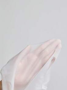 SHEIN 纯色欧根纱灯笼袖孕妇长款摄影连衣裙，适合孕妇拍摄