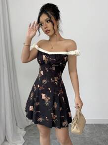 Chiquease Vestido corto de mujer, diseño sencillo de moda, informal y de uso diario