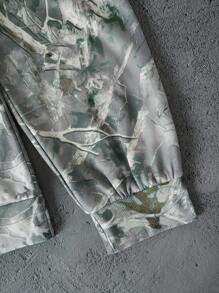 Men's Camouflage Print Sweatshirt And Sweatpants Set, Fall Clothes - Green - View 11