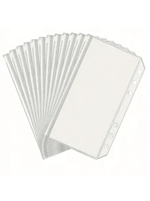 SHEIN 10 件透明活页夹活页文件袋，简约多功能活页文件袋，适合学生返校情人节办公用品、返校、学校用品