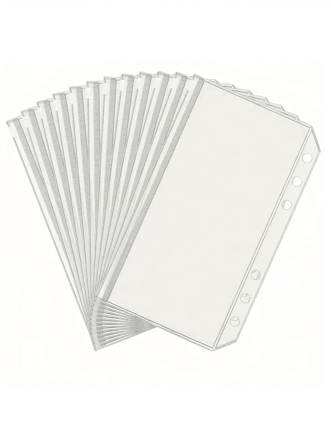 SHEIN 10 件透明活页夹活页文件袋，简约多功能活页文件袋，适合学生返校情人节办公用品、返校、学校用品