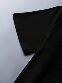 INAWLY Áo thun nữ cổ tròn in chữ nhiều màu phong cách retro thập niên 80, áo chui đầu kiểu dáng ôm vừa vặn thoải mái, phù hợp với mọi mùa - màu đen - Xem 3