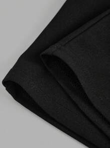 SHEIN Tween Girls Woven Buttoned One Shoulder Suspender Jumpsuit - Black and White - View 4