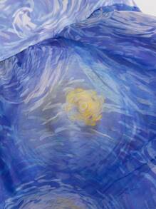 SHEIN MOD 褶饰胸部系带多层下摆吊带连衣裙 - 彩色 - 查看 7