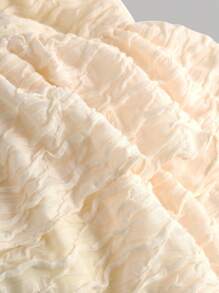 Girlism Teen Girls Apricot Jacquard Knit Textured Camisole With Ruffle Hem A-Line Cake Skirt Shorts 2 Pieces Set, Spring & Summer - Apricot - View 7