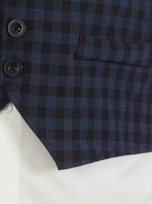 SHEIN Tween Boy Gentleman's 3-Piece Set: Vest + Pants + No Shirt No Tie Formal Outfit, Suitable For Birthday Party, Event, Wedding, Christening, Anniversary