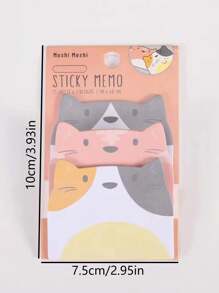 1 bộ Ghi chú dán hình mèo, Ghi chú dán đa năng dễ thương, dễ dán cho học sinh, văn phòng, trang trí sinh nhật ngày lễ tình nhân, trang trí ngày lễ tình nhân - Nhiều màu - Xem 2