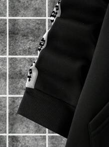 Manfinity Homme 2pcs/Set Men Hooded Sweatshirt And Pants, Casual & Fashionable For Daily Wear, Fall Clothes - Black - View 7