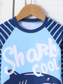 男童长袖圆领简约时尚休闲日常泳衣