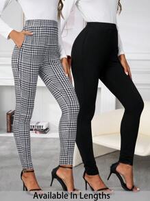 SHEIN PETITE CURVE Plus Size High Waisted Seamless Leggings, Casual & Work Appropriate