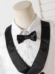 Young Boy Short-Sleeved Simple Fashion Casual Daily Gentleman's Suit - Multicolor - View 3