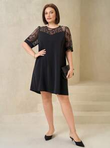 SHEIN Clasi Robe de tous les jours simple et à la mode pour femmes en grandes tailles