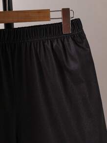 2pcs/Set Teens Boys Cartoon Game Letter Print Round Neck T-Shirt And Sports Shorts Set - Black - View 6