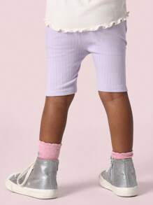 SUMWON Young Girls Everyday Crew Neck Sweatshirt And Cycling Short 2 Piece Set With Butterfly Graphic Front Print - Multicolor - View 4