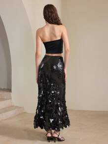 Anewsta 时尚派对优雅亮片长裙 - 黑色 - 查看 2