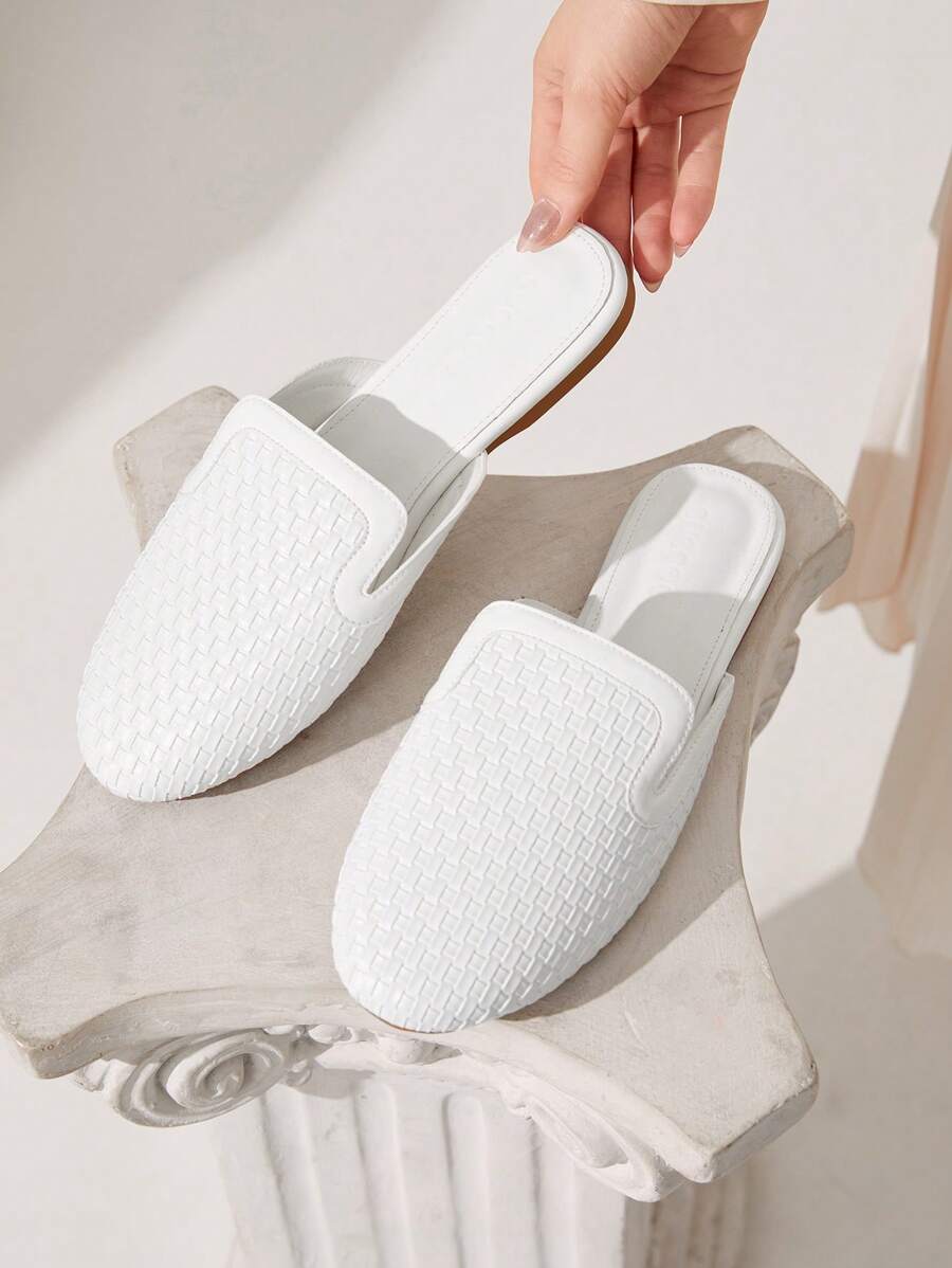 CUCCOO CHICEST Giày đế bằng mũi kín màu trắng phong cách Bắc Âu dành cho nữ Giày mùa xuân cho kỳ nghỉ xuân Phục sinh - trắng - Xem 1