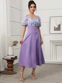 Modelyn Vestido casual, simple y de moda para uso diario de mujer - Morado - Ver 6