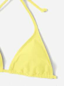 SHEIN Swim Simple Solid Color Bikini Set For Beach & Holiday For Summer Beach Vacation - Yellow - View 5