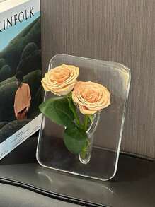 SHEIN 1pc A Creative Artistic Picture Frame Vase - Clear - View 3