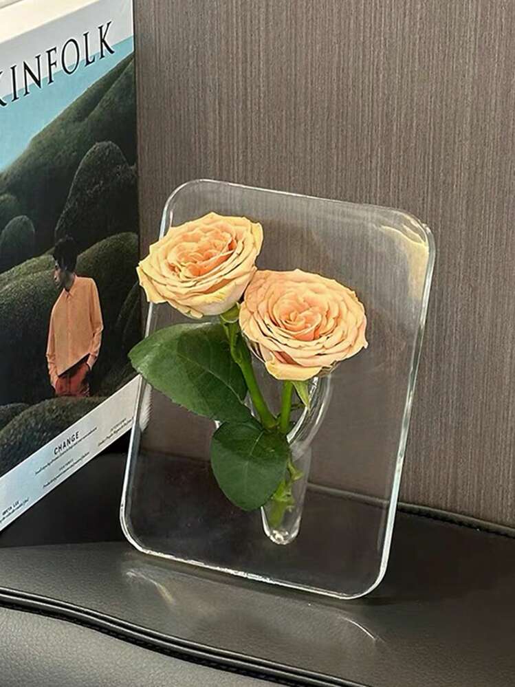 SHEIN 1pc A Creative Artistic Picture Frame Vase - Clear - View 3