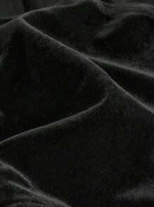 SHEIN 青少年女孩黑色针织水钻蝴蝶结装饰开衩露背时尚背心，适合 Y2K、返校季、母子装 - 黑色 - 查看 9