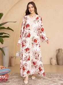 SHEIN Teen Girl Casual Fashion Printed Loose Dress - White - View 7