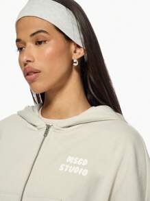 MISSGUIDED Oversized Zip Up Active Hoodie Studio Performance Fitness Workout Sweatshirt Athletic Athleisure Loungewear Gym Fall Winter Sports