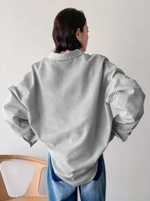 FRIFUL 女士条纹落肩长袖单排扣休闲衬衫