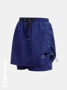 SHEIN Tween 女童腰带扣设计防水短款运动裙