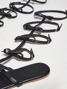 SHUZIA Women's Luxe-Inspired Harness Cutout Open Toe Minimalist Flat Sandals Mother's Day Present