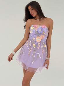 Aloruh Women Mid-Length Casual Dress, Stylish And Practical For Everyday Wear,Lavender Dress - Purple - View 3