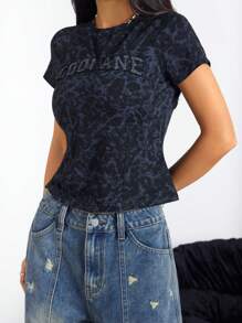 Coolane Girls Vintage Daily Wear Graphics Washed Grunge Crop Tops