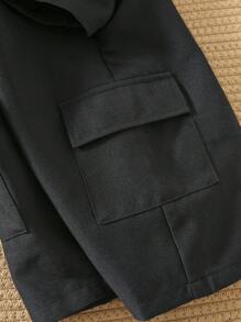 SHEIN 婴儿字母印花针织软领短袖连体衣带短裤，适合男婴和女婴